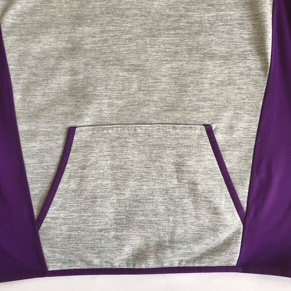 Under Armour Women Hoodie M Loose Gray Purple Storm ColdGear Sweatshirt Pockets - Picture 6 of 12